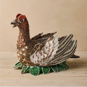 John Derian Beaded Grouse Pillow Decor